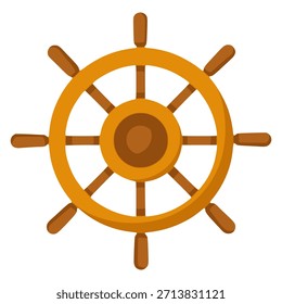 Diseño de Plantilla de Ilustración vectorial de color plano de dirección de navegación de la rueda de crucero