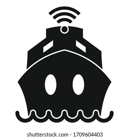 Cruise ship wifi icon. Simple illustration of cruise ship wifi vector icon for web design isolated on white background