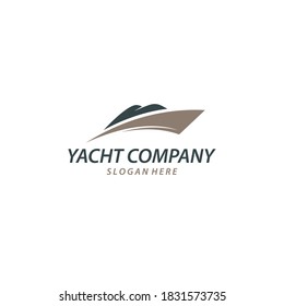 Cruise ship / yacht logo design vector template