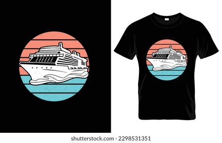 Cruise ships vintage retro T-Shirt Design