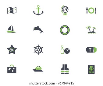 cruise simple vector icons in two colors