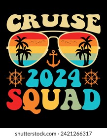 Cruise Squad 2024 Summer Beach Family Cruise Trip Matching Sublimation Design