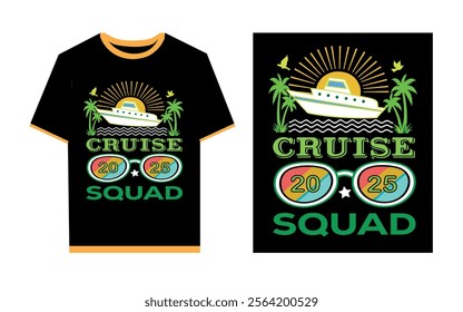 Cruise squad t- shirt design template