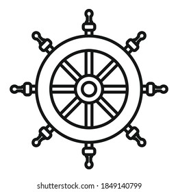 Cruise steering wheel icon. Outline cruise steering wheel vector icon for web design isolated on white background