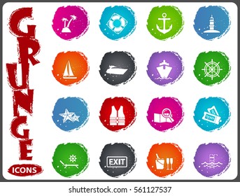 Cruise symbol icon set for web sites and user interface