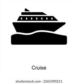 Cruise and vacation icon concept