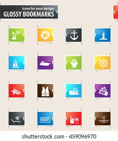 Cruise vector bookmark icons for your design