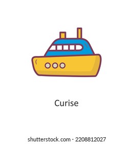 Cruise  Vector Filled outline Icon Design illustration. Travel Symbol on White background EPS 10 File