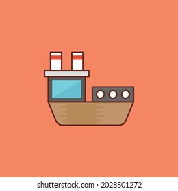 cruise vector flat color icon