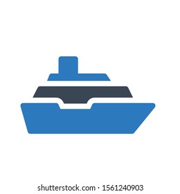 cruise vector glyph colour icon 