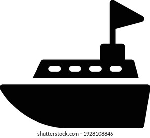 icono plano de glifo vectorial de crucero