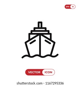 Cruise vector icon. Ship, transportation symbol