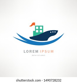 Cruise vector icon. Ship, transportation symbol. Flat vector sign isolated on white background. Simple vector illustration for graphic and web design.