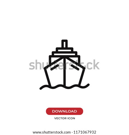 Cruise vector icon. Ship, transportation symbol. Flat vector sign isolated on white background. Simple vector illustration for graphic and web design.