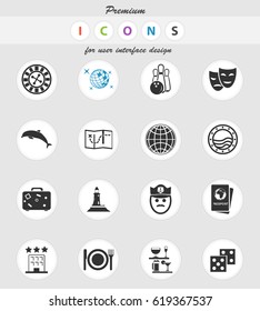 cruise vector icons for user interface design