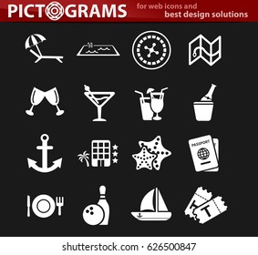 cruise vector icons for user interface design