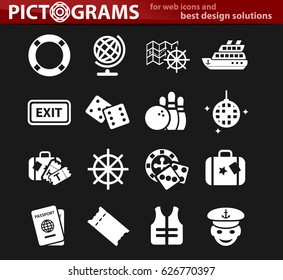 cruise vector icons for user interface design