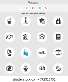 cruise vector icons for user interface design