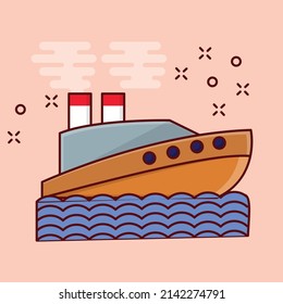 cruise Vector illustration on a transparent background.Premium quality symmbols. vector line flat  icon for concept and graphic design.