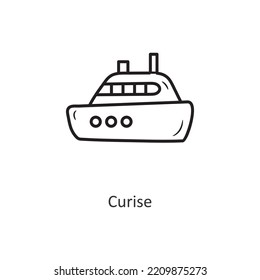 Cruise  Vector outline Icon Design illustration. Travel Symbol on White background EPS 10 File