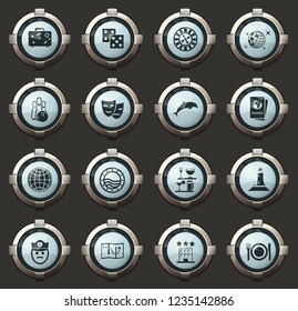 Cruise vector stylish round buttons for mobile applications and web