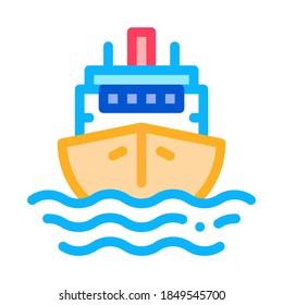 Cruise Vessel Icon Vector. Outline Cruise Vessel Sign. Isolated Contour Symbol Illustration