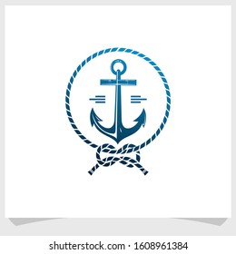 cruise vintage logo design vector, anchor brand logo design template