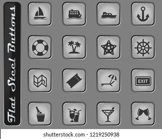 Cruise web icons on the flat steel buttons