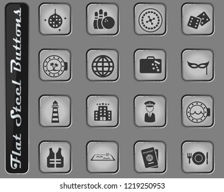 Cruise web icons on the flat steel buttons