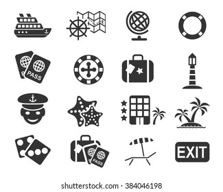 cruise web icons for user interface design