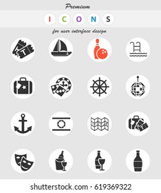 cruise web icons for user interface design