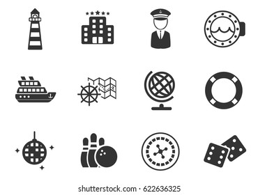 cruise web icons for user interface design