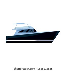 cruiser boat icon over white background, vector illustration