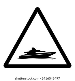 Cruiser Boat Symbol Sign,Vector Illustration, Isolate On White Background Label. EPS10