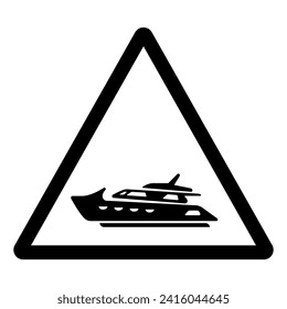 Cruiser Boat Symbol Sign,Vector Illustration, Isolate On White Background Label. EPS10