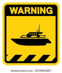 Cruiser Boat Warning Sign, Vector Illustration, Isolate On White Background Label.EPS10