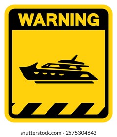 Cruiser Boat Warning Sign, Vector Illustration, Isolate On White Background Label.EPS10