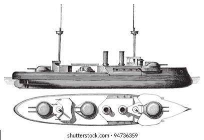 Cruiser Brandenburg (Germany) / vintage illustration from Meyers Konversations-Lexikon 1897