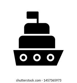 Cruiser Ferry Icon , Template Logo Design Emblem Isolated Illustration , Tourist Holiday Summer , Outline Solid Backgound White
