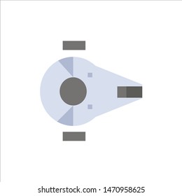 Cruiser, Fighter, Interceptor, Ship, Spacecraft  Flat Color Icon. Vector icon banner Template. Vector Icon Template background