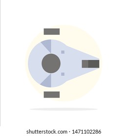 Cruiser, Fighter, Interceptor, Ship, Spacecraft Abstract Circle Background Flat color Icon. Vector Icon Template background