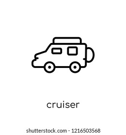 cruiser icon. Trendy modern flat linear vector cruiser icon on white background from thin line Transportation collection, outline vector illustration