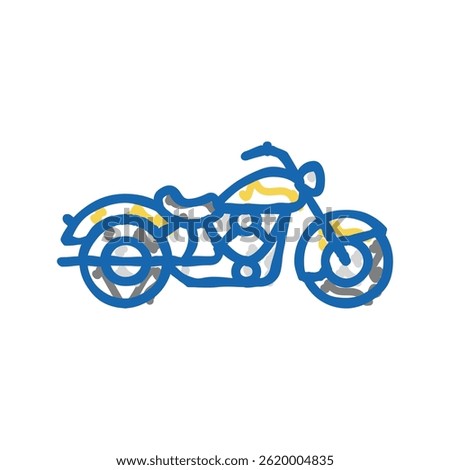 cruiser motorcycle doodle icon sketch vector. cruiser motorcycle sign. isolated symbol illustration