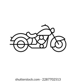 vector de icono de línea de la motocicleta de crucero. señal de la motocicleta de crucero. símbolo de contorno aislado ilustración negra