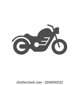 Cruiser motorcycle or motorbike glyph icon