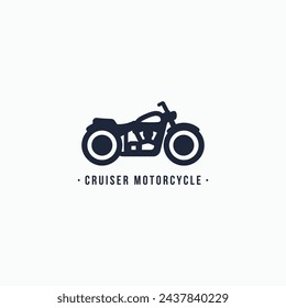 Cruiser motorcycle simple icon vector logo illustration
