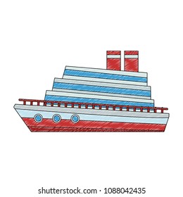 Cruiser ship cartoon scribble
