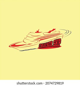 Cruiser Ship icon simple vector