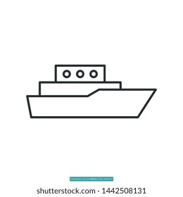 Cruiser, Ship Icon Vector Illustration Logo Template For Website Or Mobile App