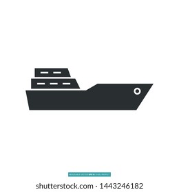 Cruiser, Ship Icon Vector Illustration Logo Template For Website Or Mobile App